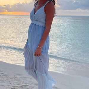 Blue ruffle maxi worn one time